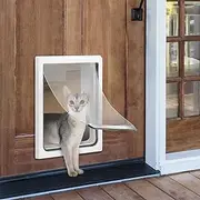 Pet Scene Pet Acess Door for Cat Dog Large,Dog Pet Door Flap with 2-Way Locking,Safe Brushy Security Wall Metal Slide-in Lockable Panel 36.5x30x7CM