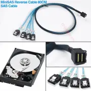 Reverse Mini SAS SFF 8643 to Mini 4X SATA 7Pin HD Splitter Breakout Power Cable