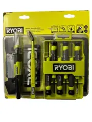 NEW, RYOBI Hobby Tool Kit 12” Zip. Pouch, Precision Set, Tweezers, Knife, Blades