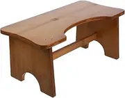 WEKAMOS 1pc Solid Wood Toilet Footstool for Adults Compact Bathroom Step Stool Easy to Clean Humanized Footrest Design for Toilet Training and Space Saving
