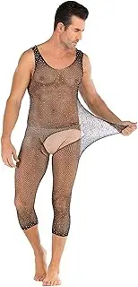 [JEShifangjiusu] Mens Mesh See Through Babydoll Stretchy Tights Full Body Thin Fishnet Lingerie Pantyhose Bodysuit Stocking