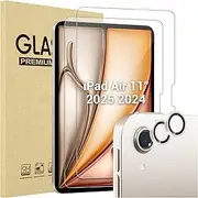 ProCase 2+2 Pack Screen Protector for iPad Air 11 inch 7th (M3) 2025 / 6th (M2) 2024, Camera Lens Protector for iPad Air 7/6 -Starlight
