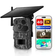4G Trail Camera with Solar Panel, 2K LIVE Monitoring, GPS & AI Recognition