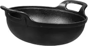 CLISPEED Cast Iron Stew Pot No Coating Non Stick Saucepan for Household Cooking Picnic Cookware Versatile Skillet for Soup Stir Fry and Hot Pot