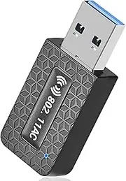 USB 3.0 WiFi Adapter AC1300Mbps for PC,Dual Band Network Adapter with 5GHz/2.4GHz High Gain Antenna,for Laptop Desktop Windows 11/10/ 8/7 Mac 10.7 to 10.15 (Mini WiFi Adapter)