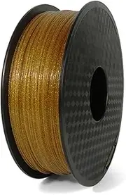 PLA Filament 1.75mm 3D Printer Filament with Glitter 1kg (2.2lbs) Spool Dimensional Accuracy +/- 0.02mm Shimmering 3D Printing Filament for Unique Finish,One Size,Gold