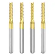 1/8" Shank 2.4mm x 12mm Titanium Coated Carbide End Mill CNC Router Bits 4pcs