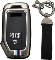 KUNIO Car Key Fob Cover Case Fit for Kia Carnival 2021 2022 KA4 EX SX LX Fiesta 2023 Key Protective Cover Keychain Zinc Alloy Key Holder Key Cover 7 Buttons A Black