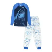 Wonder Nation Boys Glow in the Dark Long Sleeve Shirt-Pant Pajama Set, XL(14-16)