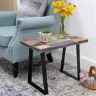 Side Table Reclaimed Wood Small Accent Coffee End Table Rectangular Multicolor