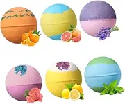 SOESFOUFU 6 Pack 102g Natural Adorable Two-tone Fizzing Spa Balls for Relaxing Bath Time
