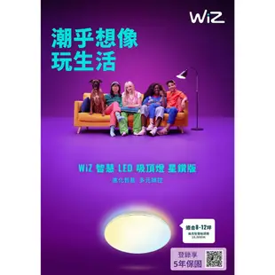 🔥新品到原廠貨🔥飛利浦WiZ系列 Wi-Fi智慧照明LED 80W智慧吸頂燈/星鑽-PW012【保固二年】