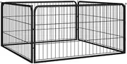 Dog Kennel Outdoor, Cage for Dogs, Heavy Duty Pen, Large Exercise Run, Steel Playpen, Kennels House - Black 100x50 cm