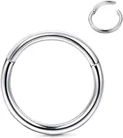 [Kakonia] G23 Titanium Nose Ring Hoops 20G 18G Septum Hinged Nose Rings Click Ring for Lip Helix Tragus Daith Rook Cartilage Lobe Earrings Conch Piercing Jewelry Hypoallergenic Nose Rings for Women Men