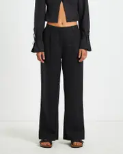 Jemimah Linen Trouser in Black