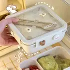 Kawaii Lunch Box Kids Wheat Straw Cute Microwave Picnic Portable Big Bento Box