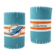 2x NFL Miami Dolphins 11.5cm Stubby Can/Bottle Beverage Storage Sleeve Holder