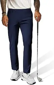 [PJ PAUL JONES] Mens Golf Pants 4-Way Stretch Lightweight Work Casual Trousers Slim Fit Dress Pants with Pockets