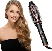 forubar Thermal Brush, Curling Iron Brush Volumizing Brush Heated Round Brush Ceramic Tourmaline Ionic Curling Comb Dual Voltage Travel Curling Iron, Hairbrushes LCD Display, 10 Temperature Settings