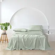 Essn 500TC Cotton Sateen Sheet Set Sage Queen Bed