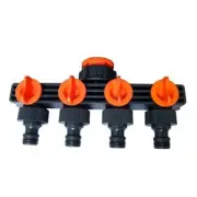 Garden Water Tap Splitter Adaptor Quick Thread Hose Pipe Connector Adapter 4 Way