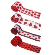 4 Roll Spring Labybug Ribbon 5Yard/Roll Ladybird Ribbon for Wrapping