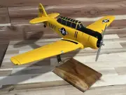 Hand Crafted Wood AT-6 U.S. Navy 18” Desk Top Model Plane NEW READ!
