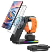 3 in 1 Magnetic Wireless Charger for Samsung, Foldable MagSafe Wireless