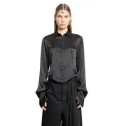 [ANN DEMEULEMEESTER] Kersi Shirt in Light Satin Black