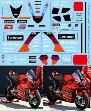 1/12 Decals for Ducati Panigale V4R WDW 2022 Pecco Bagnaia Miller Decal TBD762
