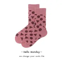 在飛比找蝦皮購物優惠-HELLO MONDAY 粉色幾何圖形襪子