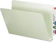 Smead Heavy Duty Folders, End Tab, Two Inch Expansion, Legal, Gray Green, 25/Box