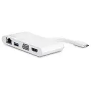 StarTech USB-C Multiport Adapter for Laptops - 4K HDMI or VGA - GbE - USB 3.0 - White and Silver DKT30CHVW