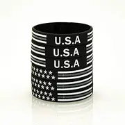 Silicone Rubber Wristbands Bracelets with Red line American Flag Blue,Blue Line American Power Eagle Black and White Line Army Green for American Patriots, Army and Sport Fans