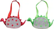 PACKOVE 2 Pcs Beach Shell Bags Cartoon Dinosaur Mesh Pouches for Storing Clothes Shells Quick Dry Breathable Design for Family Beach Days