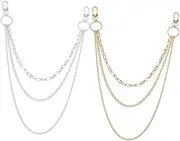 [LALADEFIEE] Retro Metal Waist Chain Set Fringed Circle Hoops Chain for Women's Dress Fashion Accessory