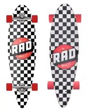 RAD COMPLETE PINTAIL MINI LONGBOARD - CHECKERS BLACK/WHITE 9