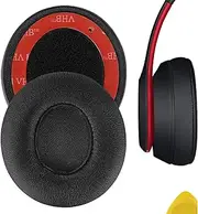 Geekria QuickFit Replacement Ear Pads Compatible with Beats Solo 2 (B0534) & Solo 3 (A1796) Wireless On-Ear Headphones, Ear Cushions (Black)