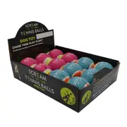Scream Tennis Ball Counter Display Dog Toy Assorted 12 Pack Medium 6.5cm