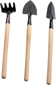 Totority 1Set Mini Gardening Tools for Mini Garden Rake Tools with Wooden Handle Lightweight Design for Easy Grasp for Flower and Vegetable Planting Fun Parent Activity
