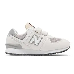 New Balance 休閒鞋 574 Wide 中童 寬楦 小朋友 海鹽 白 麂皮 網布 魔鬼氈 運動鞋 NB PV574RCD-W