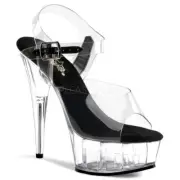 Pleaser DELIGHT-608 Platform Sandals Transparent Pole Dance Table Dance Gogo Hot