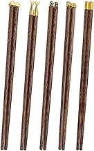 5 Pairs of NUZAMAS Chopsticks Reusable Wooden Chopsticks with Gift Box Chinese Style Chopsticks Traditional Chinese Wooden Chopsticks for Hot Pot Frying Cooking Noodle 25cm