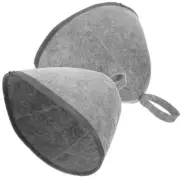 2 Pcs Thick Shower Cap Baby Man Unisex Felt Sauna Hat Bath Hats for