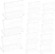25Pcs Acrylic Table Sign Holders Transparent Shaped Display Stands for Menus and Place Cards Scratch Resistant for Restaurants Offices and Events