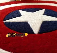 在飛比找Yahoo!奇摩拍賣優惠-米可家飾  loft 美國隊長盾牌圓形地毯 復仇者聯盟客廳腳