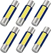 Anourney 6PCS 28mm 29mm 6614F Festoon LED Car Bulb, Extremely Bright 9-SMD 4014 chips 6641 6612F LED Bulb, Fit for Vanity Mirror Lights and Sun Visor Lights, 6000k White