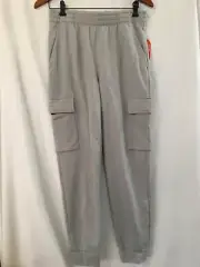 Wonder Nation Boys Terrycloth Fleece Cargo Joggers, Size XL,XXL Matte Steel NEW