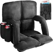 Wide Stadium Seats with Back Support, Bleacher Chairs with Comfy Cushion, 6 R...