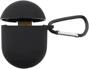 Create idea 1pc Silicone Shockproof Earbuds Case Soft Protective Cover Case Come with Anti-Lost Keychain Compatible with Pixel Buds A-Series Compatible with Pixel Buds 2 Black